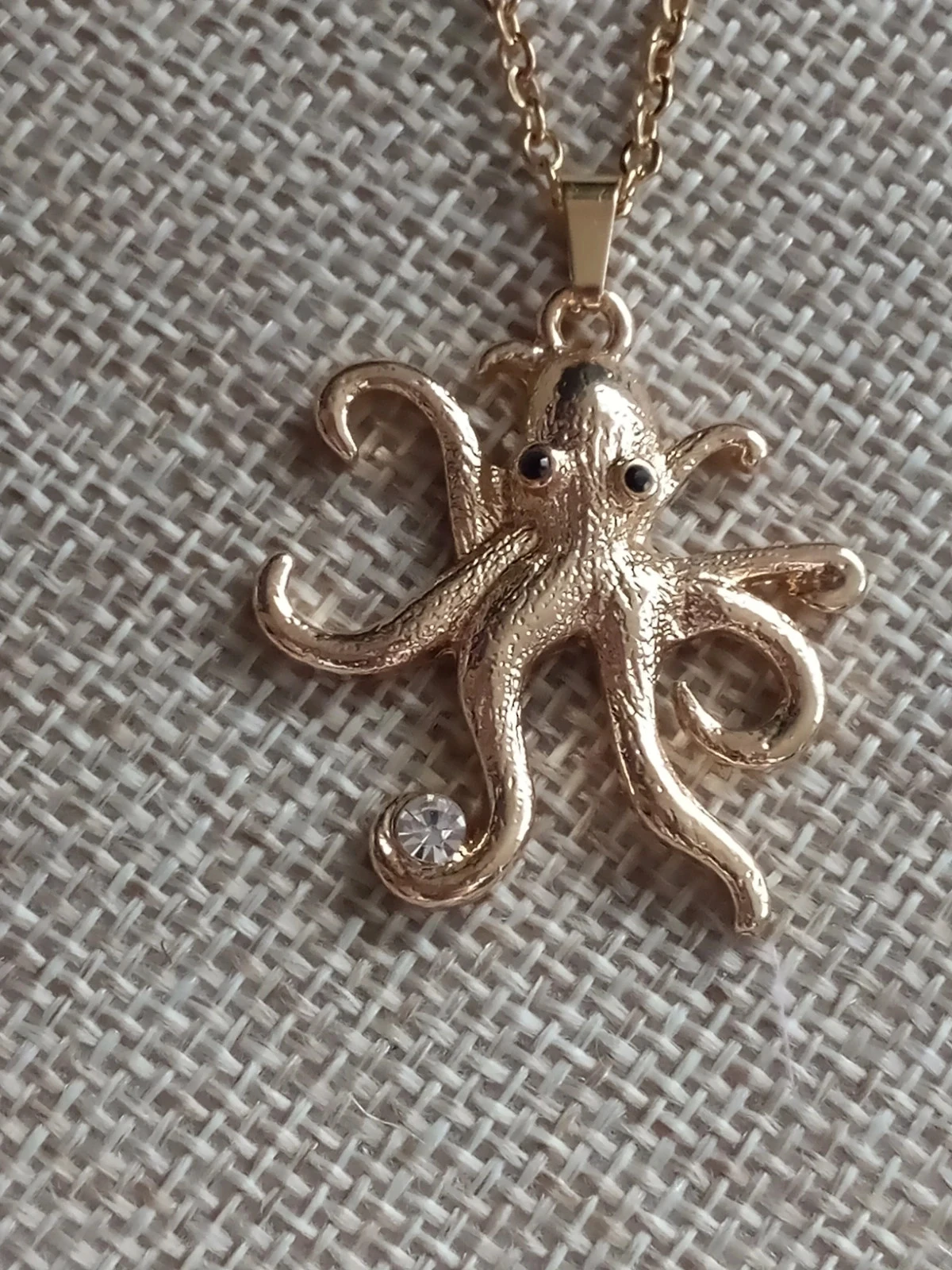 Collier pieuvre, doré avec zircons – photo 2